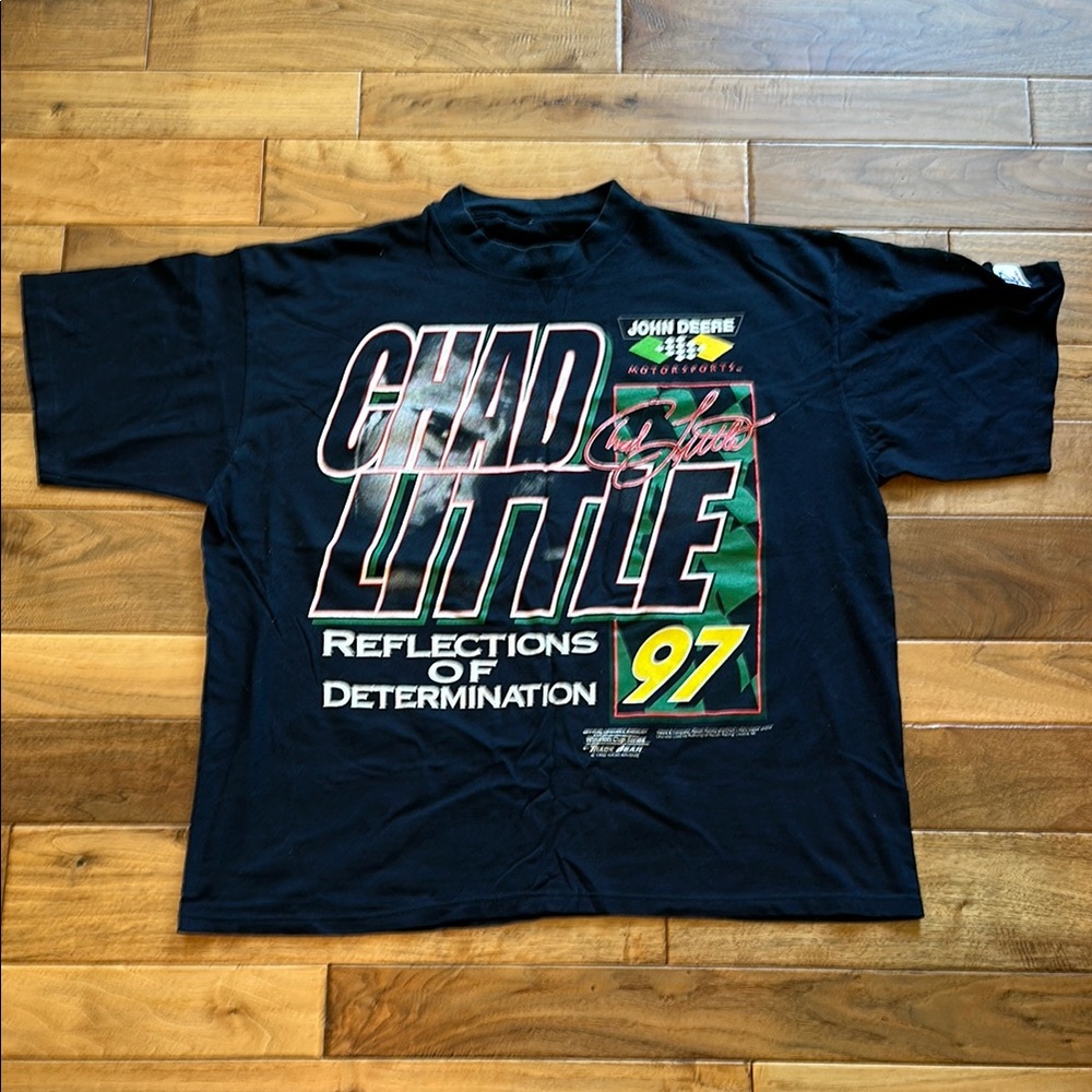 Vtg Logo Athletics Chad Little John Deere NASCAR T